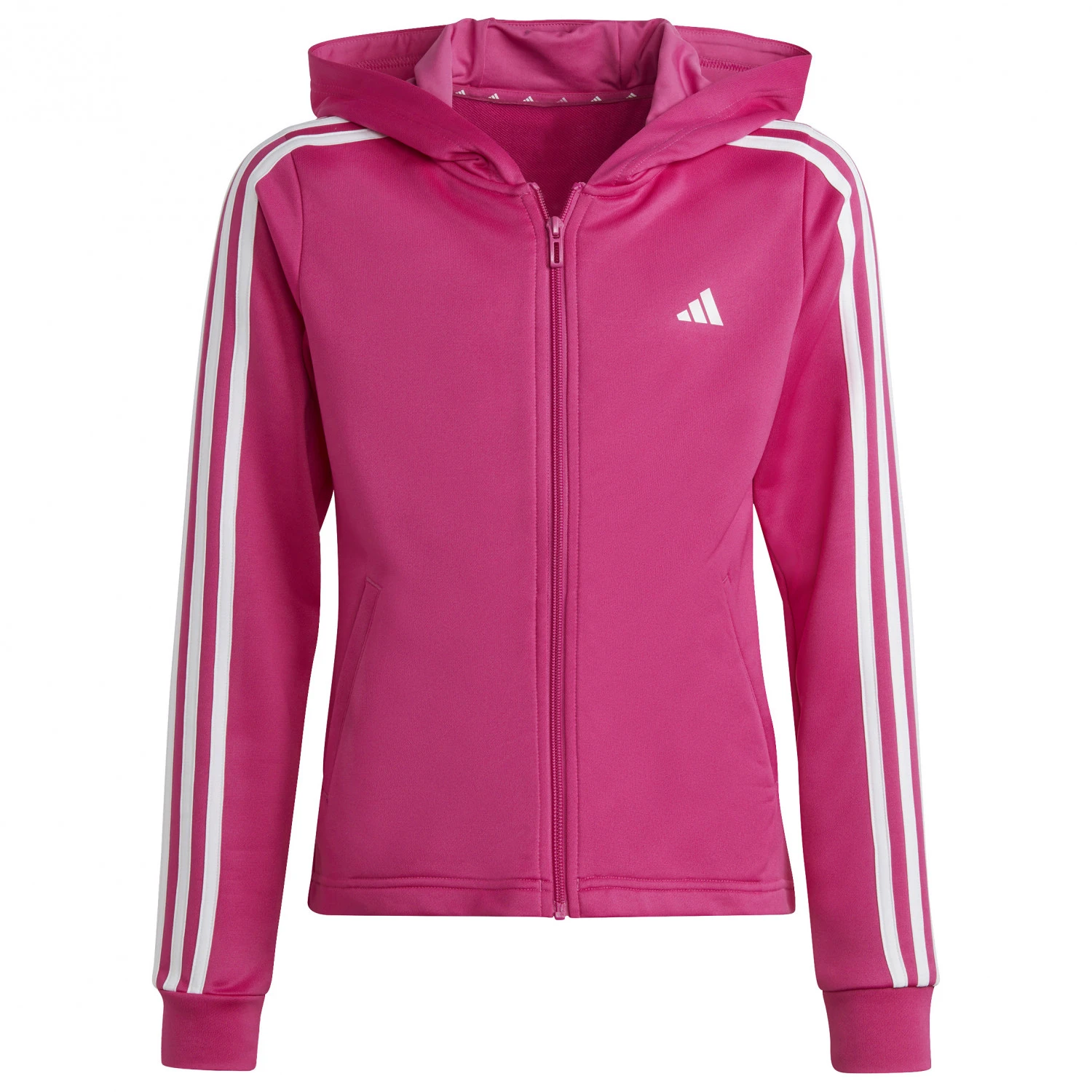ADIDAS Girl's Training Essentials 3-Stripes Full-Zip - Hoodie 1 ADIDAS Girl's Training Essentials 3-Stripes Full-Zip - Hoodie