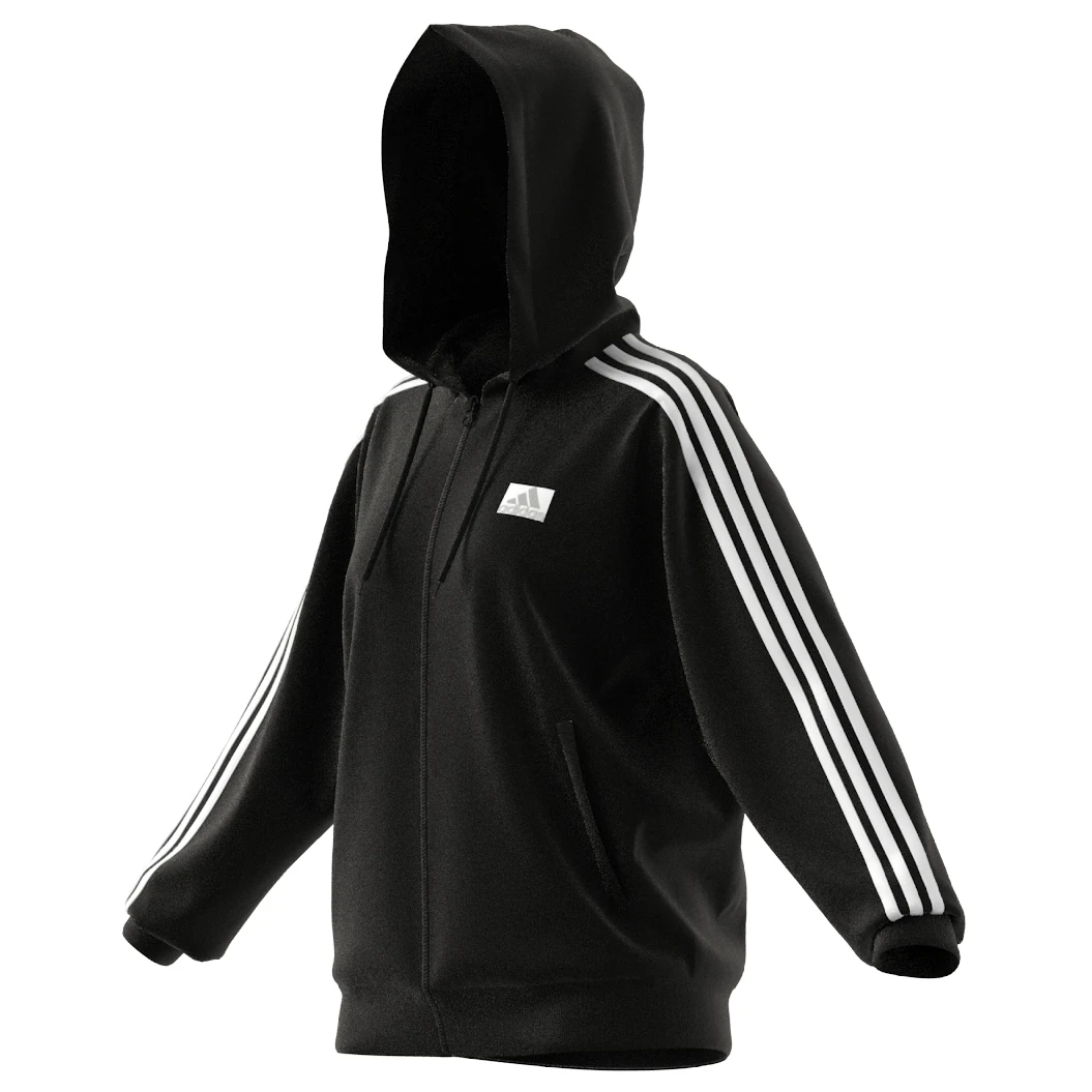 ADIDAS Women's 3-Stripes FT Full Zip O Hoodie - Hoodie 5 ADIDAS Women's 3-Stripes FT Full Zip O Hoodie - Hoodie - Image 5