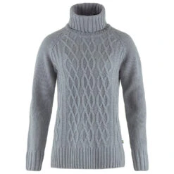 FJÄLLRÄVEN Women's Övik Cable Knit Roller Neck - Wool Jumper